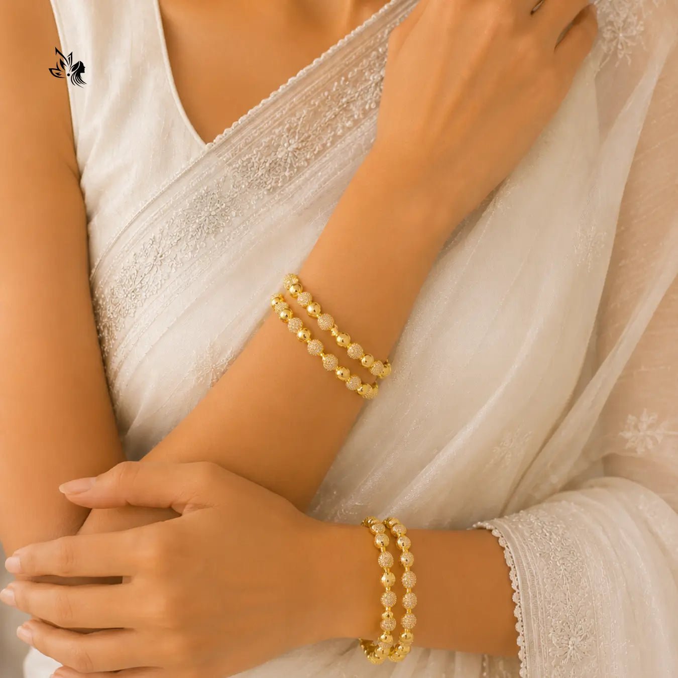 Premium Gold AD solid round Bangles for Women