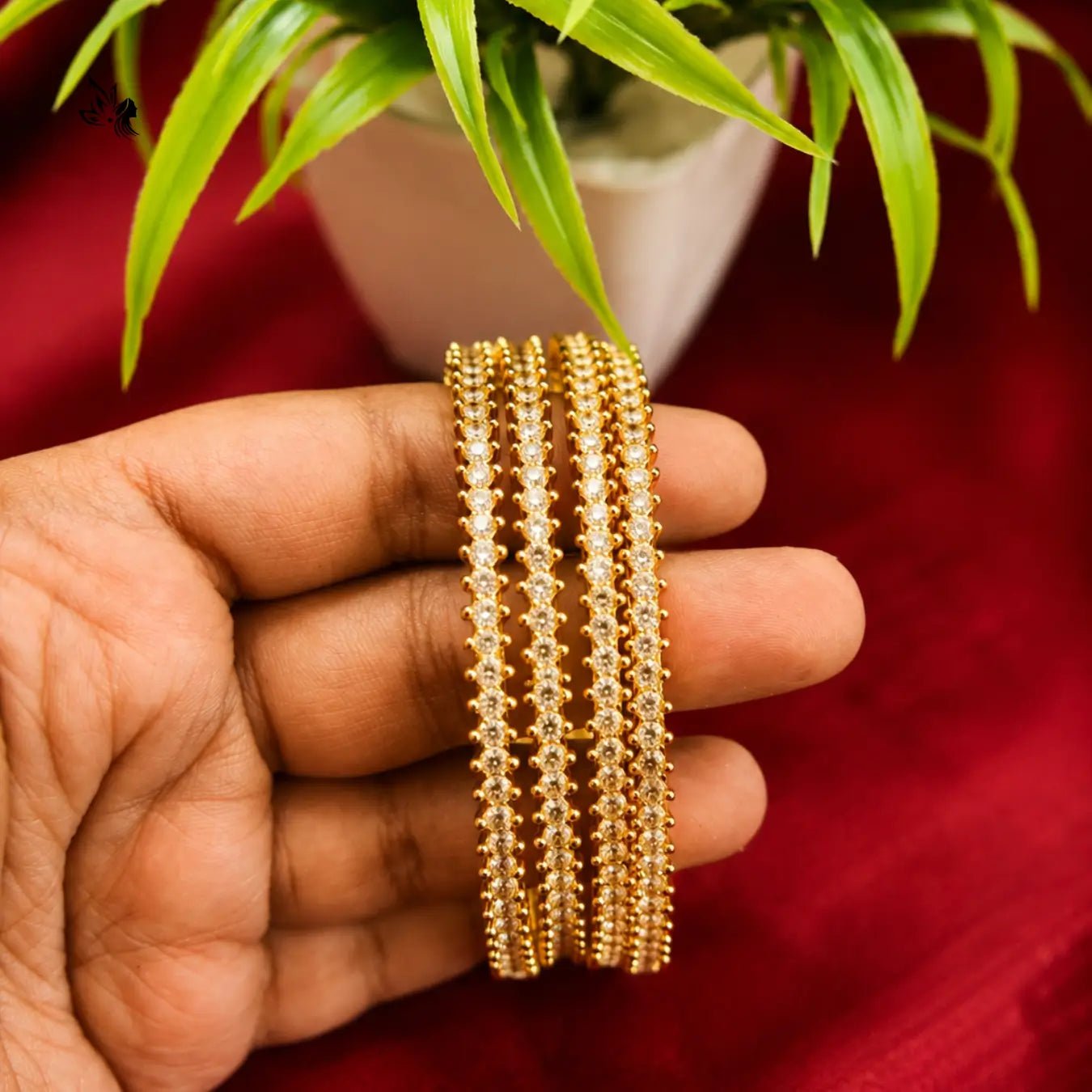 Premium American Diamond Stackable Bangles | Gold Replica Bangles