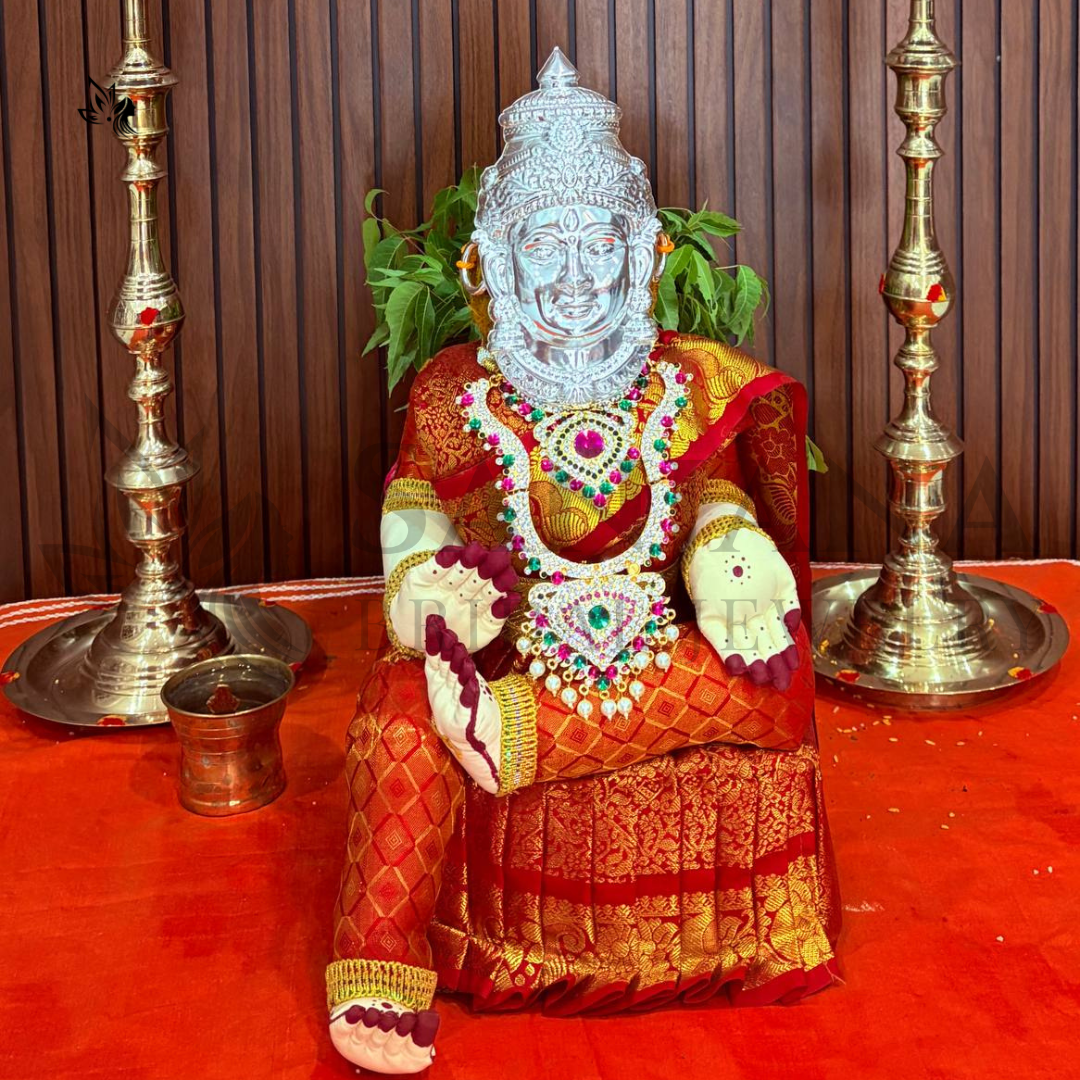 Lakshmi Amman Face Idol for Varalakshmi Vratham | Divine Pooja Decoration