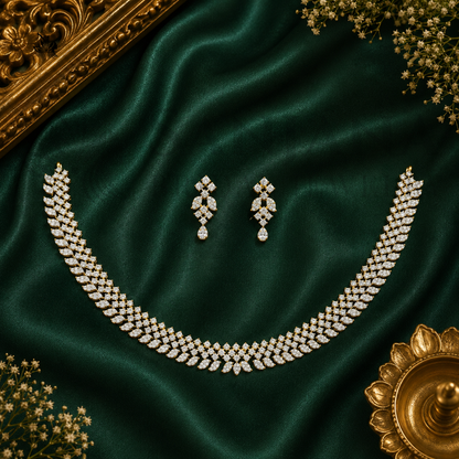 Royal Kundan & AD Stone Bridal Necklace Set with Matching Earrings