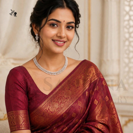 Royal Kundan & AD Stone Bridal Necklace Set with Matching Earrings