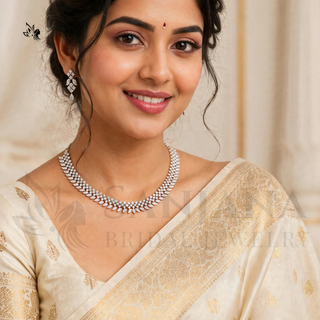 Royal Kundan & AD Stone Bridal Necklace Set with Matching Earrings