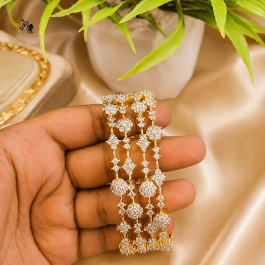Premium American Diamond Floral Bangles