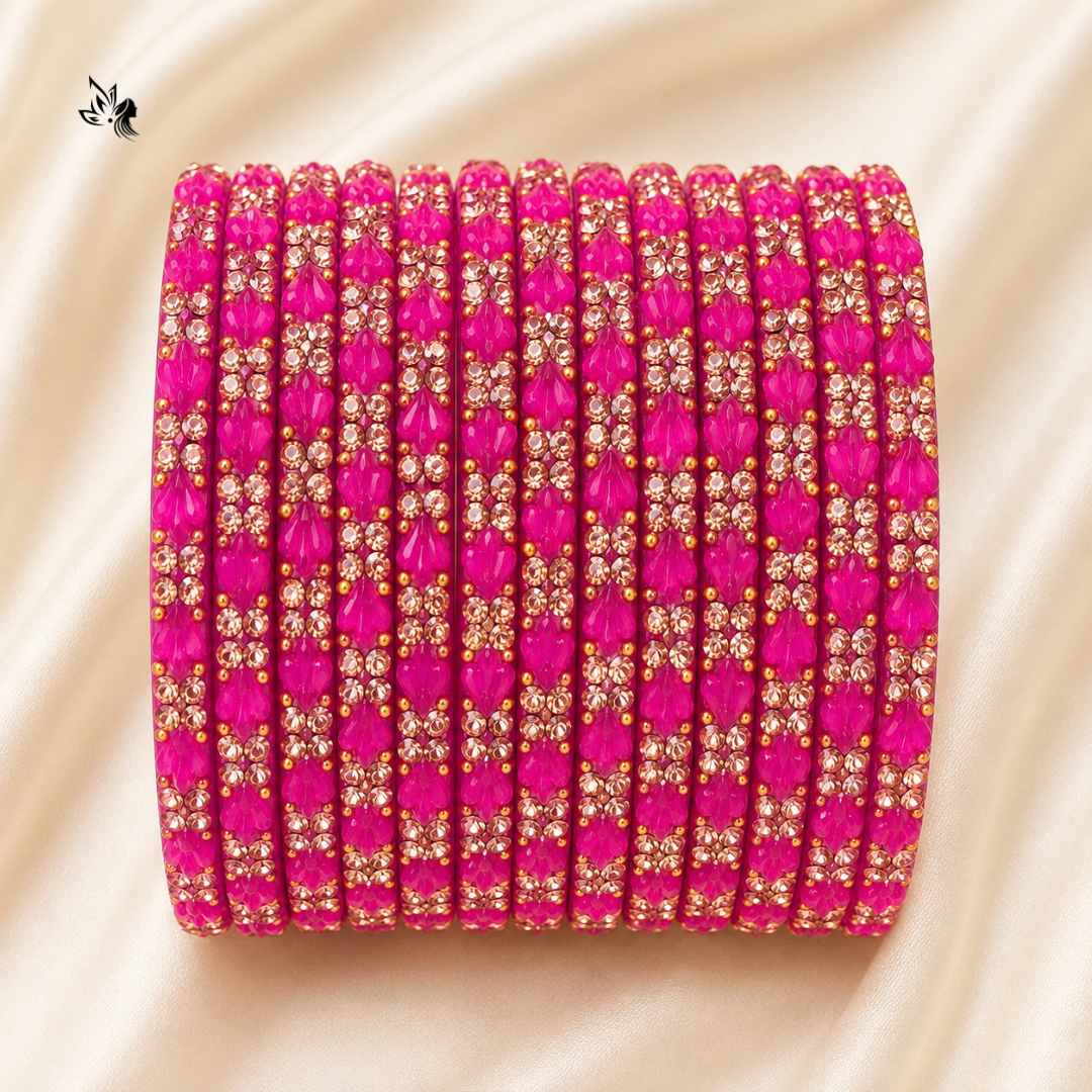 Exquisite Handcrafted Glass Bangles Set – Vibrant Multi-Color Trending Designs