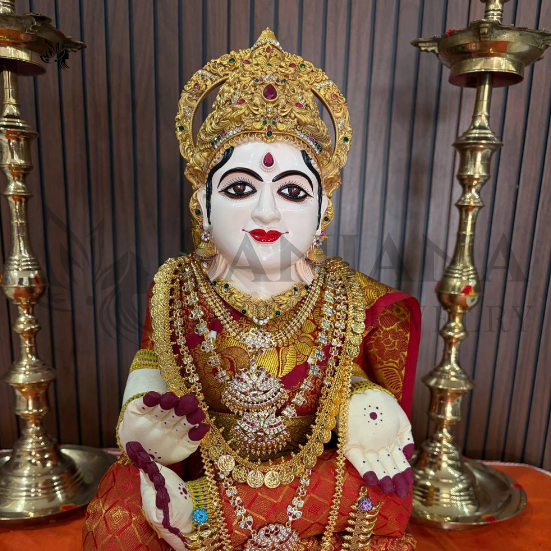 Lakshmi Amman Face Idol for Varalakshmi Vratham | Divine Pooja Decoration