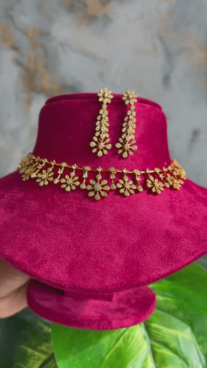 Royal Antique Gold Kundan Bridal Necklace Set with Matching Earrings