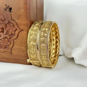 Matte finish plain gold bangle