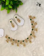 Classic Stone-Studded Gold Necklace