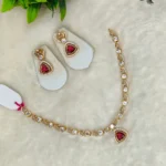 Traditional Temple Style Gold Necklace with Stones