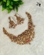 Traditional Kemp Stone Gold Necklace – Bridal South Indian Style